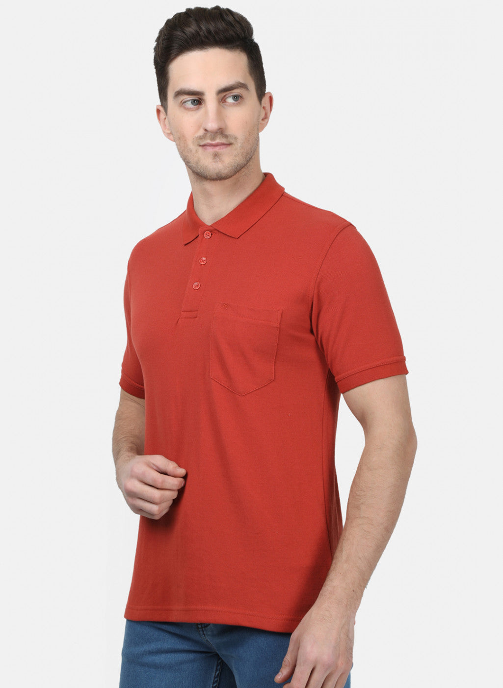 Mens Orange Plain T-Shirts