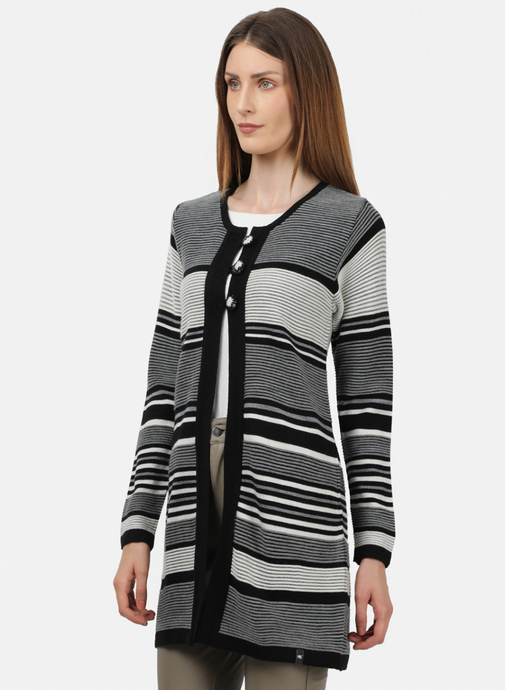 Women Black Solid Cardigan