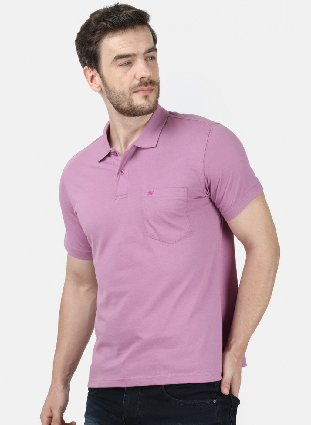 Mens Purple Plain T-Shirt