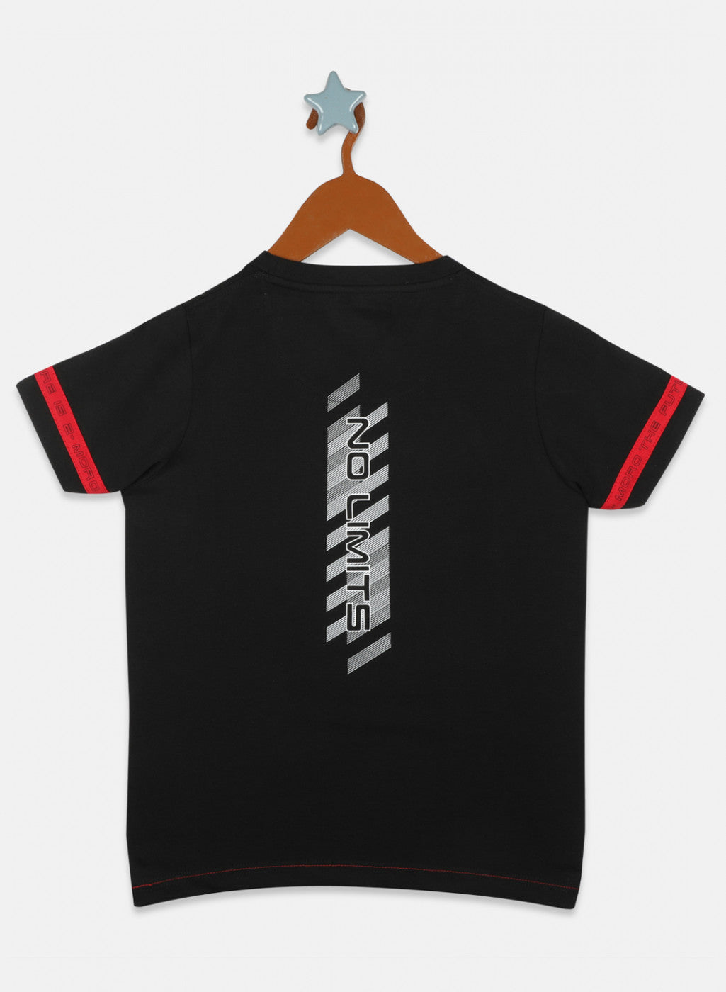 Boys Black Printed T-Shirt