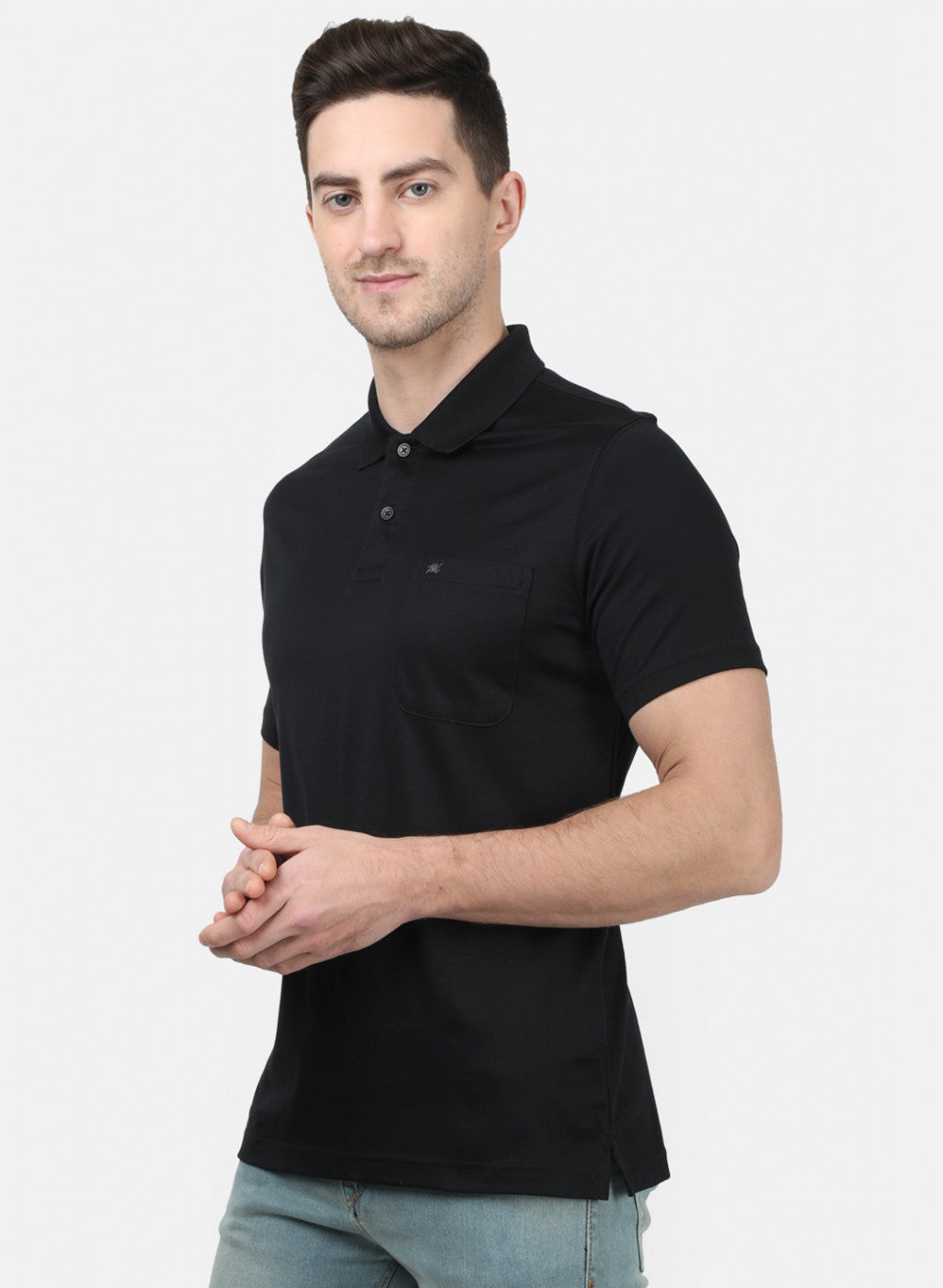 Mens Black Plain T-Shirts