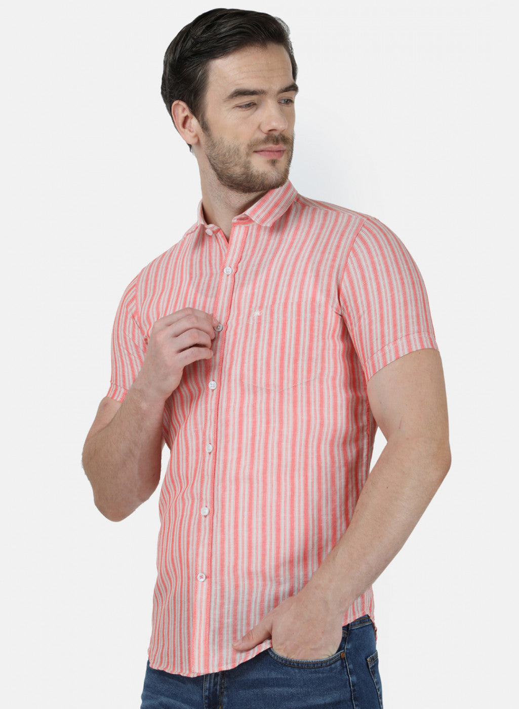 Mens Light Pink Check Shirt