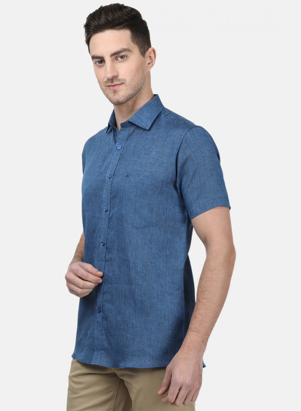 Mens NAvy Blue Solid Shirts