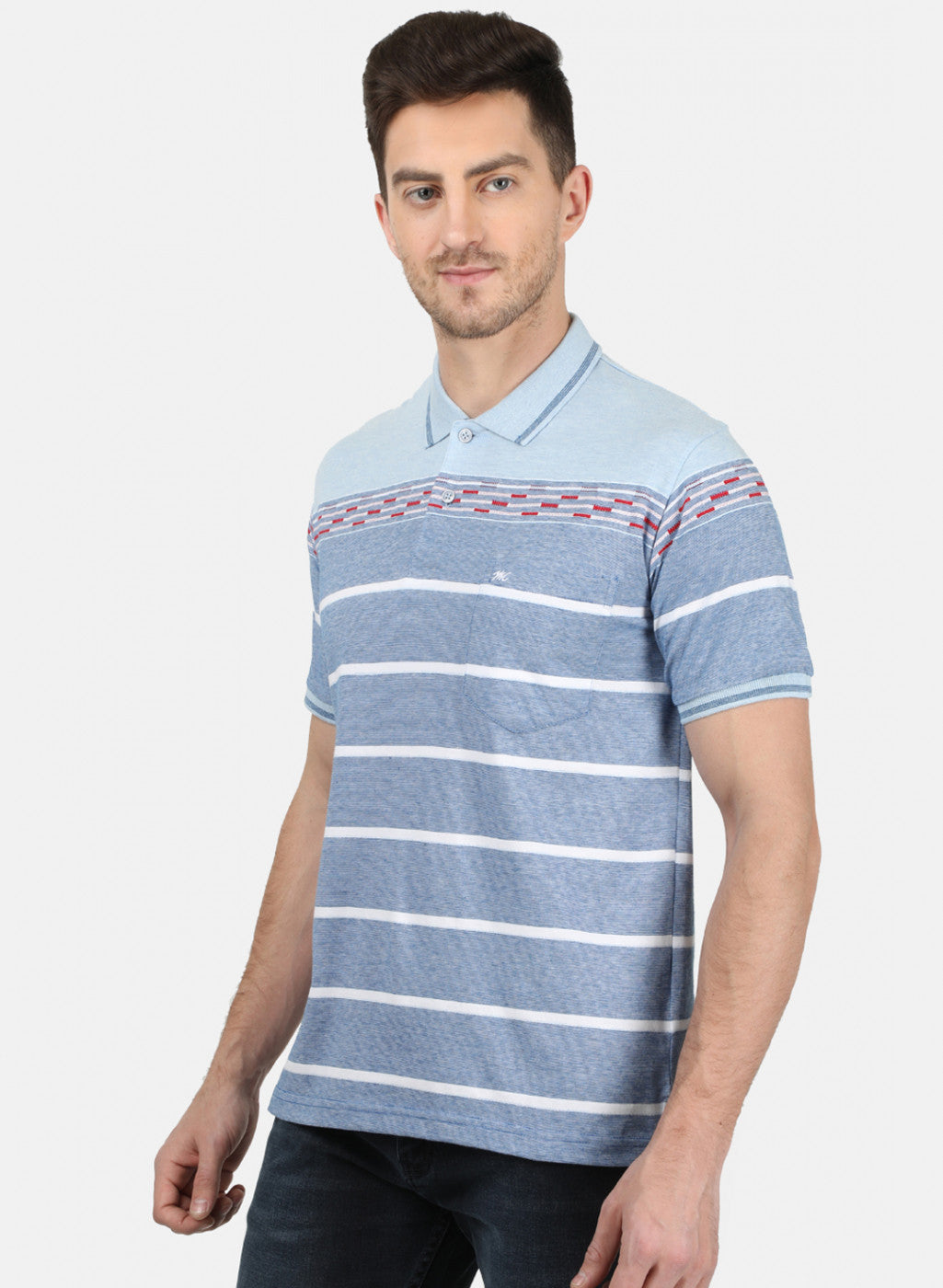 Mens Sky Blue Stripe T-Shirt