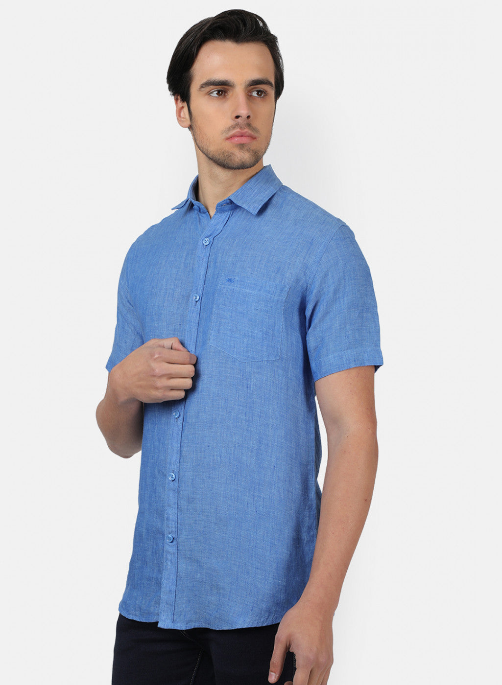 Men Blue Solid Shirts