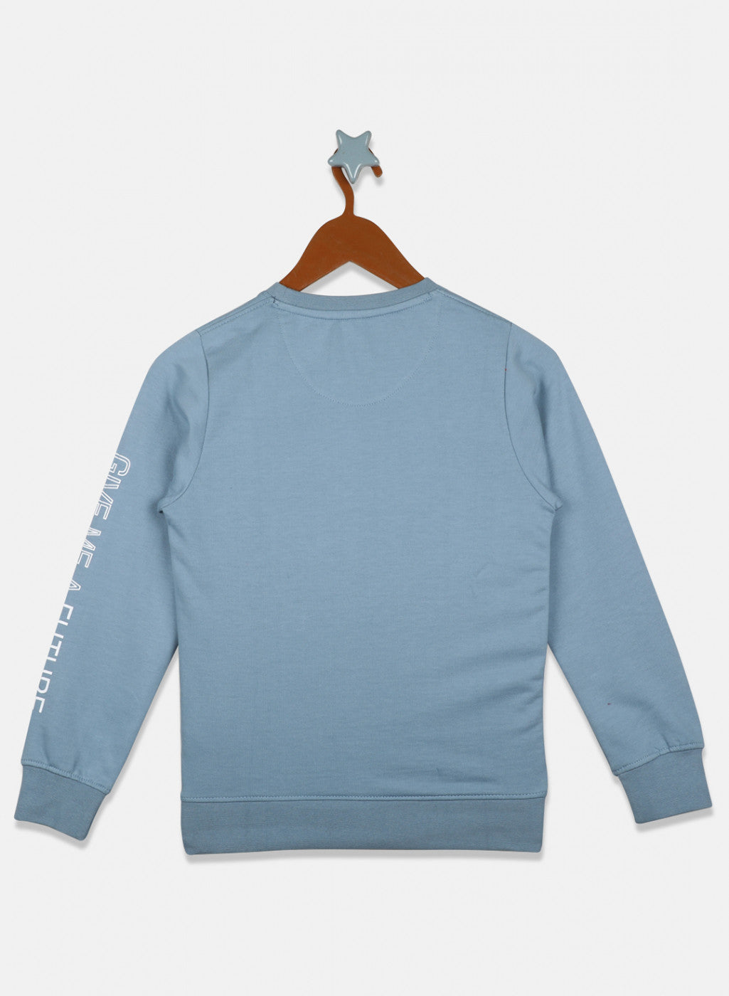 Boys Blue Printed Sweatshirt