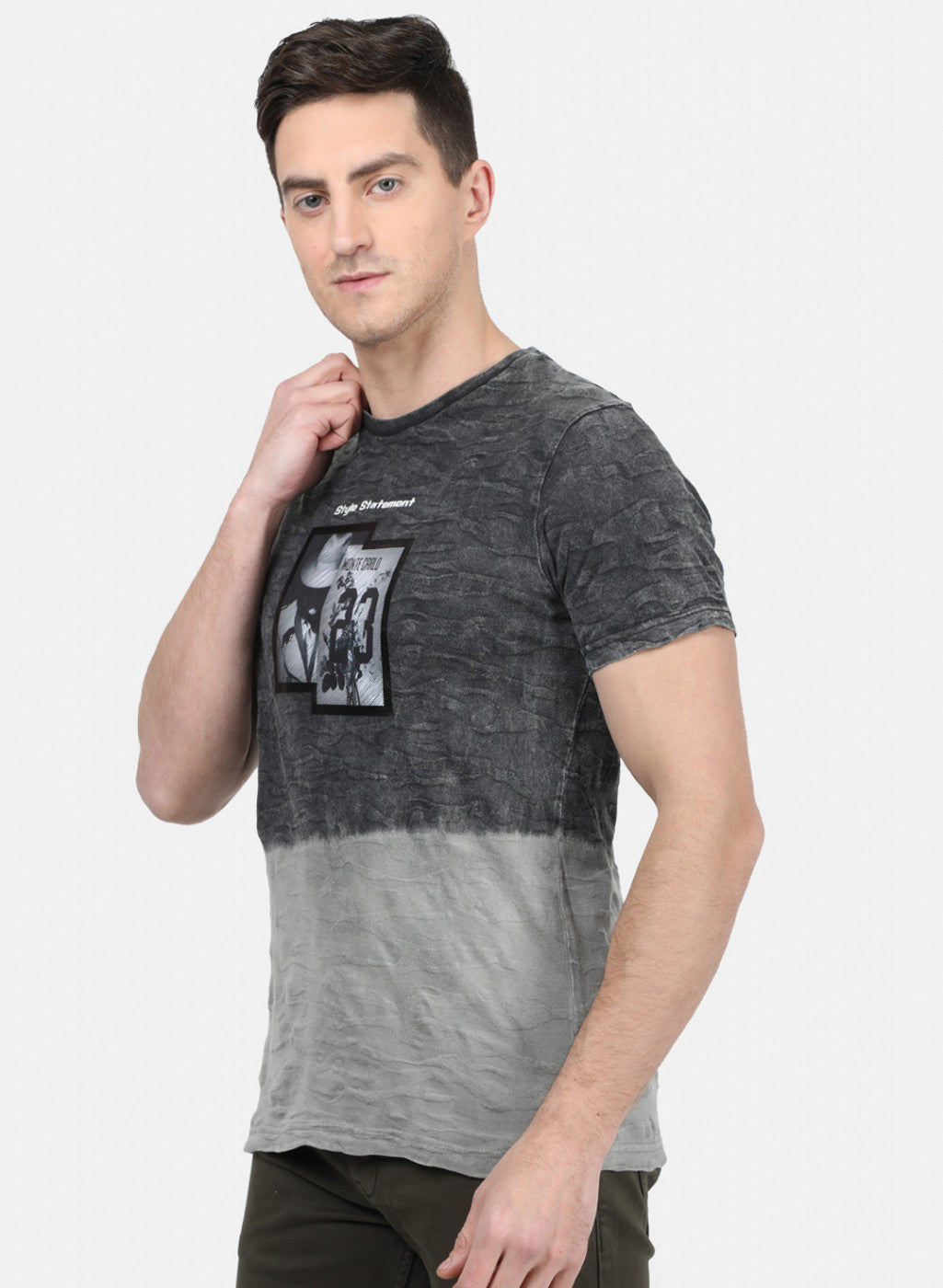 Mens Black Printed T-Shirt