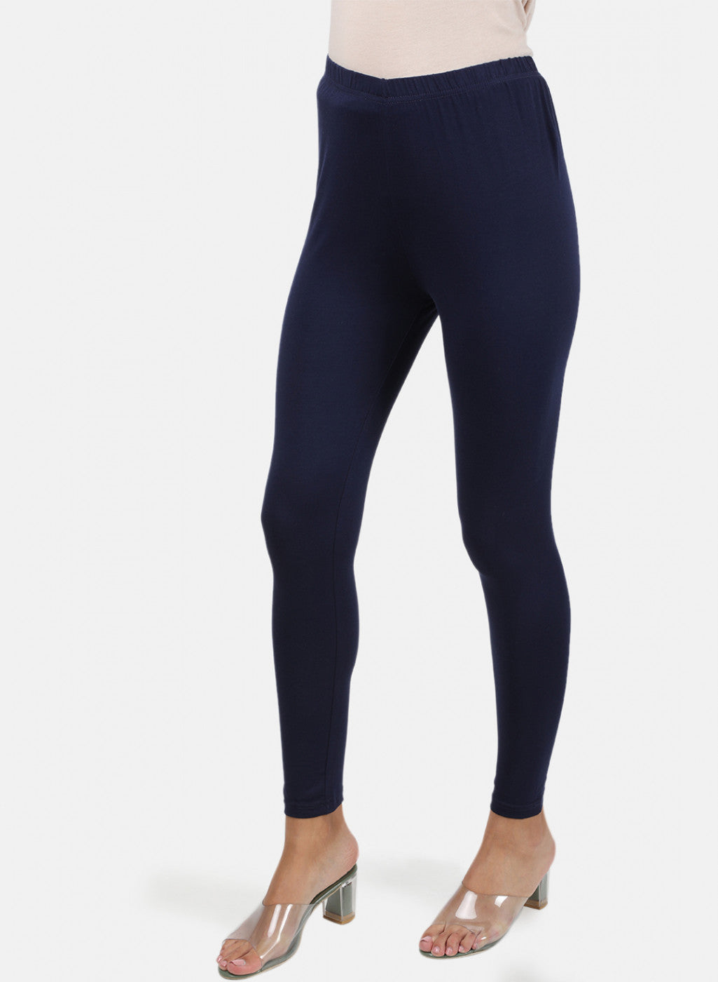 Womens Blue Plain Legging