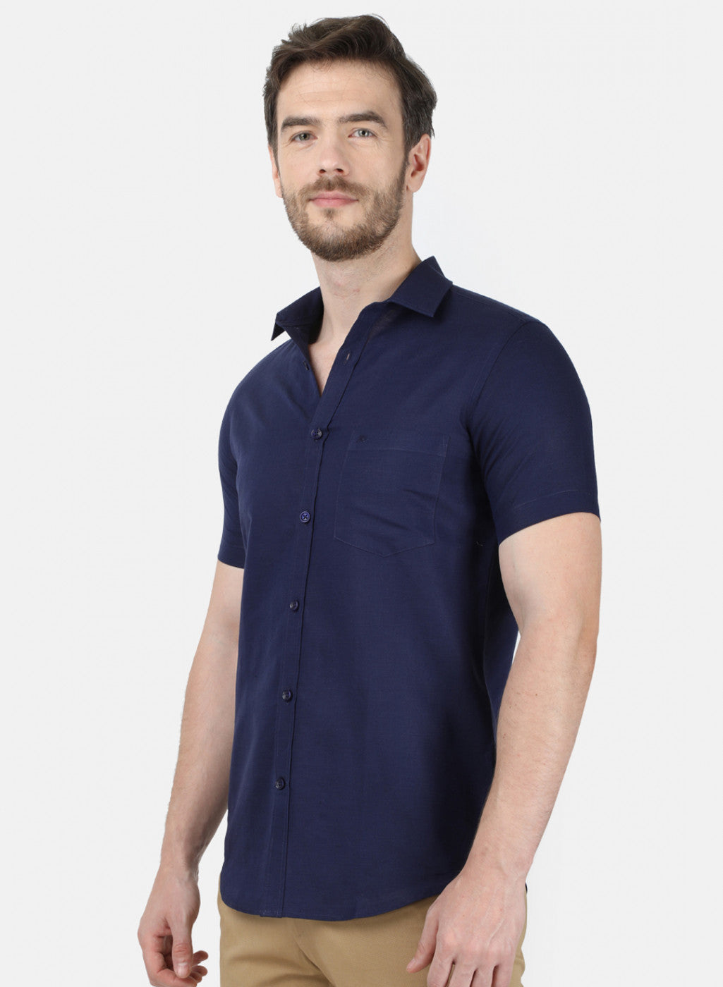 Mens NAvy Blue Solid Shirt