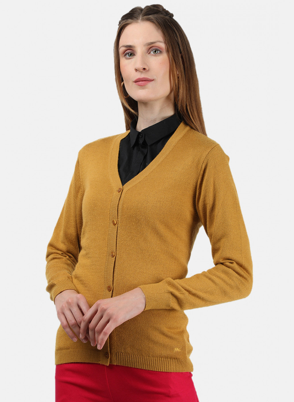 Women Yellow Solid Cardigan
