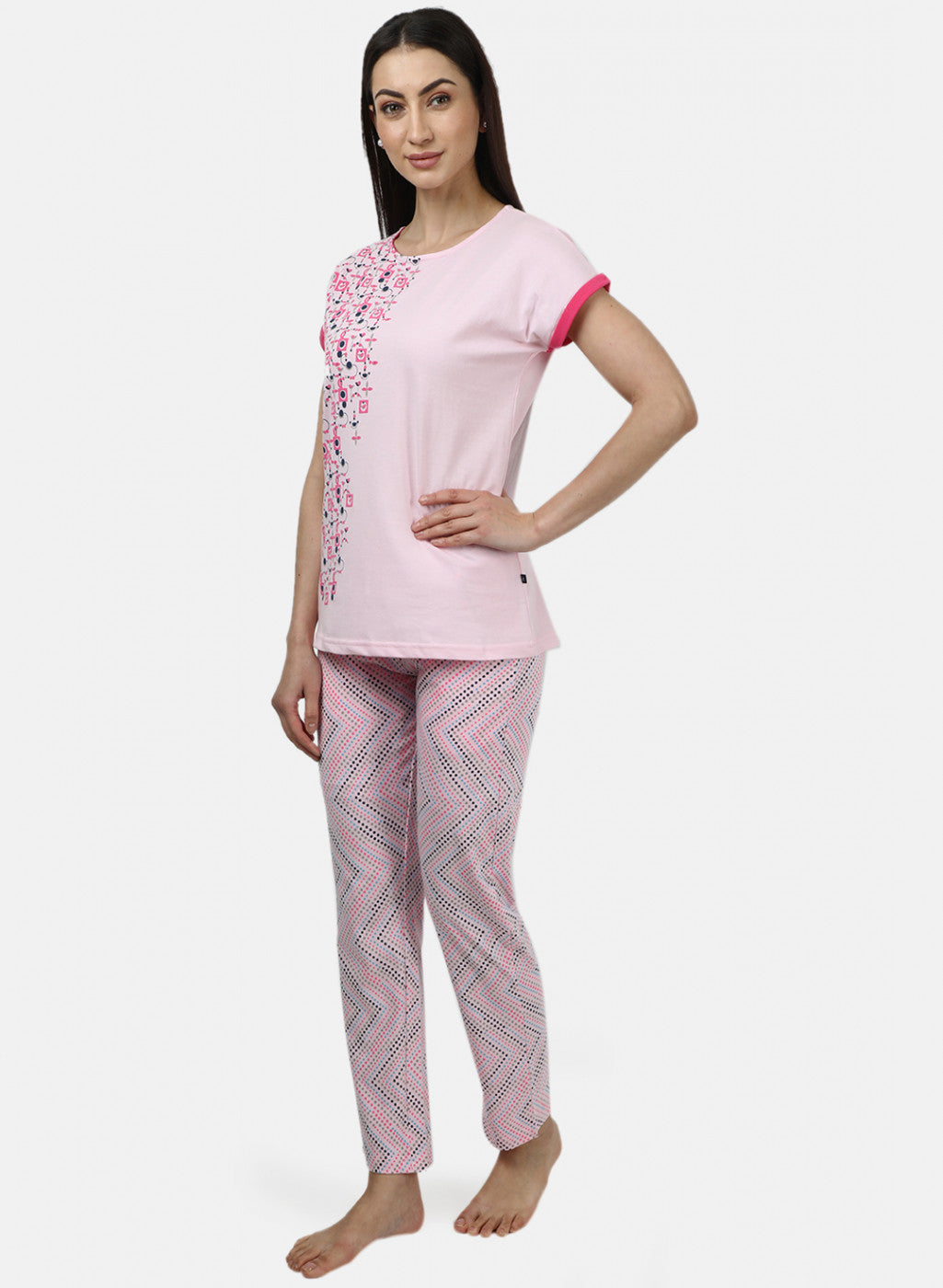 Womens Pink Printed Lower Sets