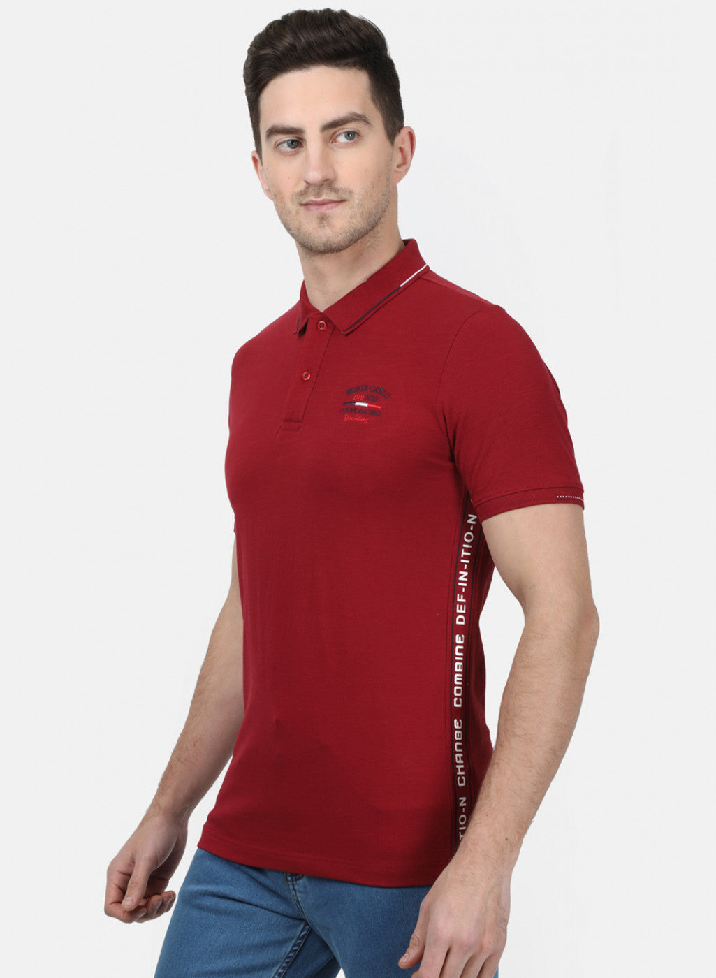 Mens Maroon Plain T-Shirts