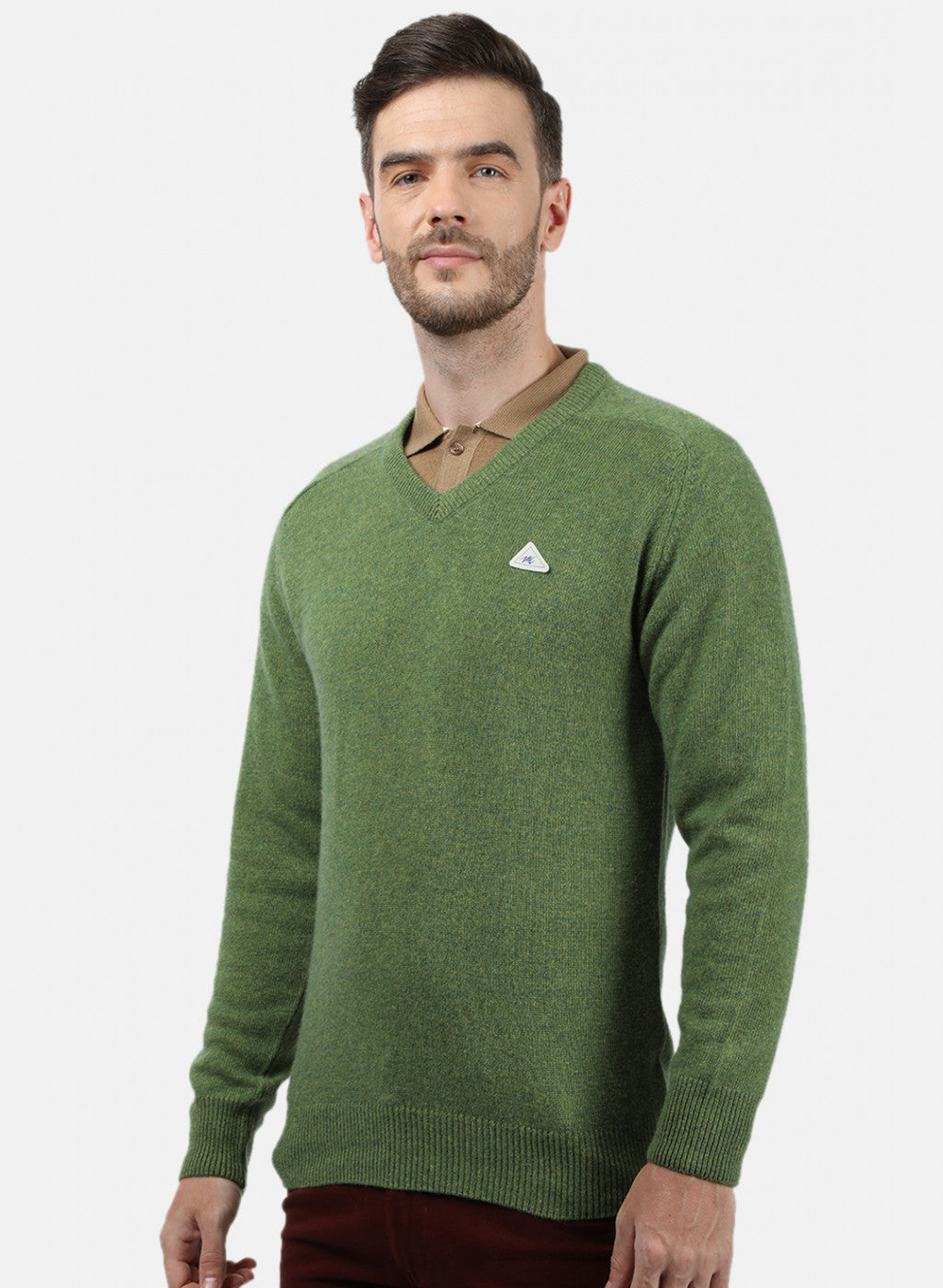 Men Green Solid Pullover