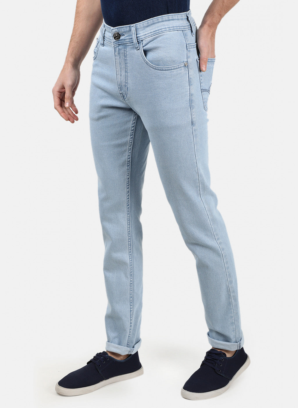 Men Blue Plain Denims