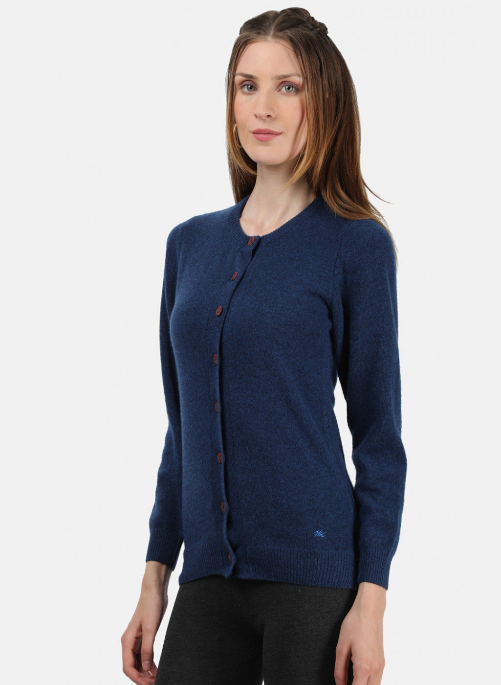 Women Blue Solid Cardigan