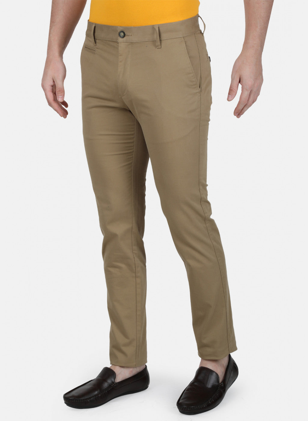Mens Khaki Slim Trouser