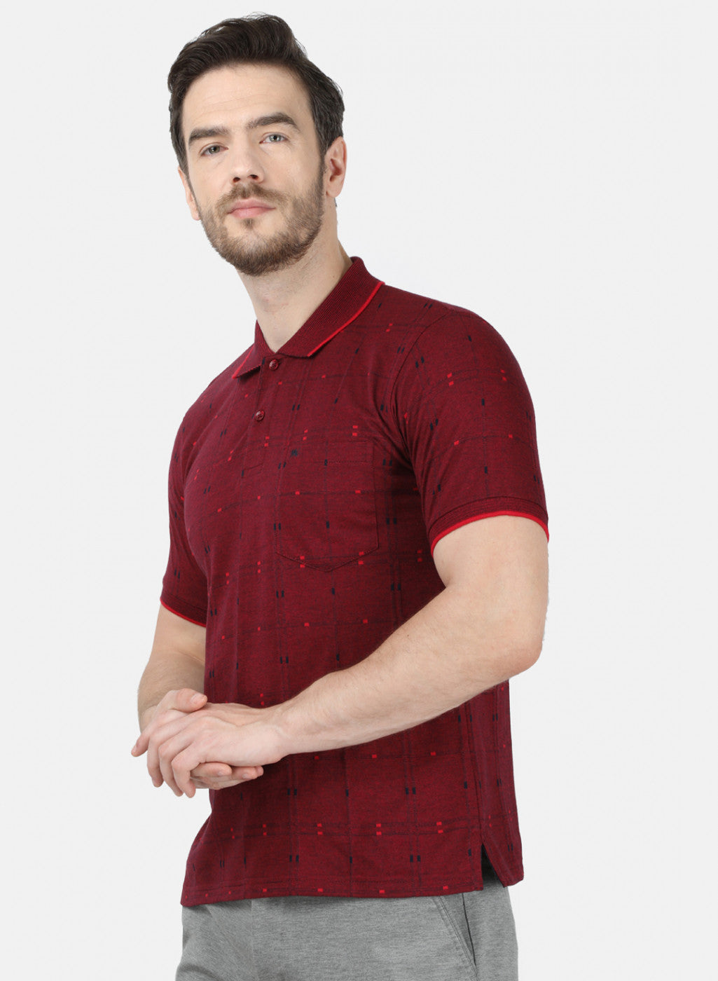 Mens Maroon Stripe T-Shirt