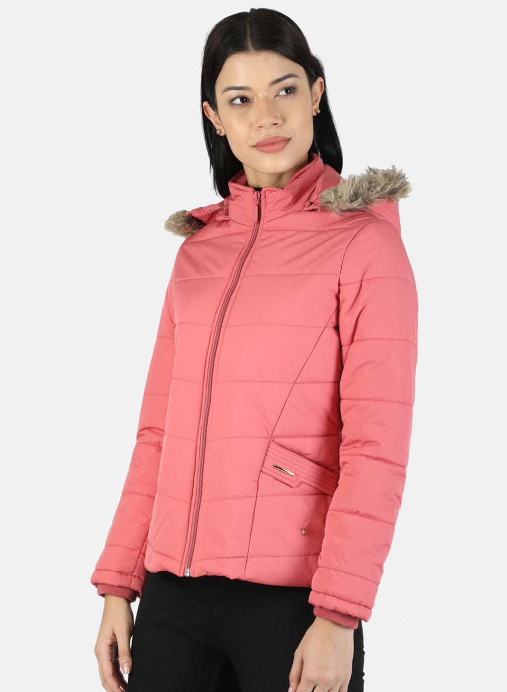 Women Pink Plain Jacket