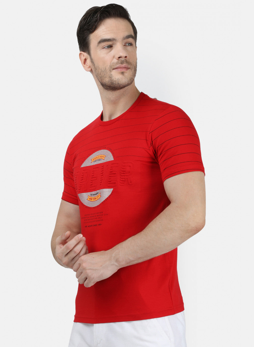 Mens Red Printed T-Shirt