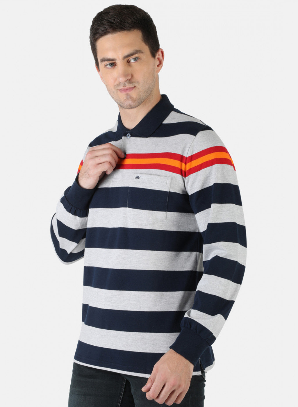 Men Blue Stripe T-Shirt