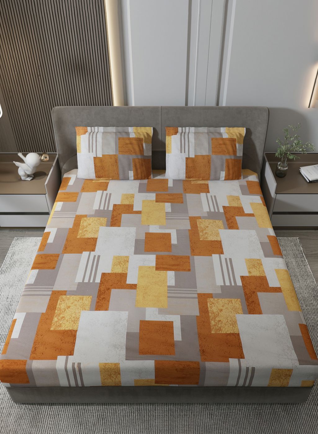 140TC Pure Cotton King Bedsheet with 2 Pillow Covers