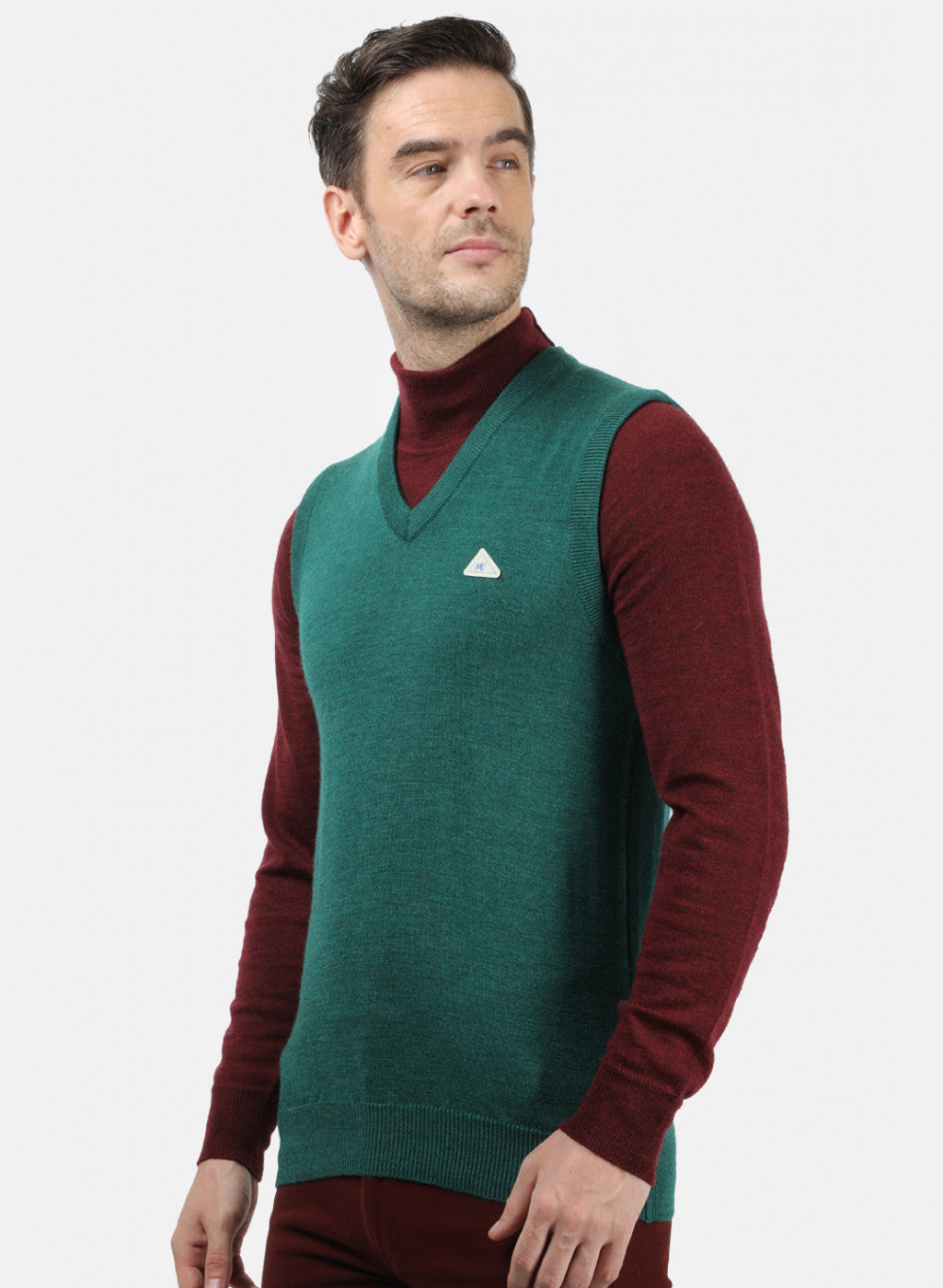 Men Green Solid Sweater
