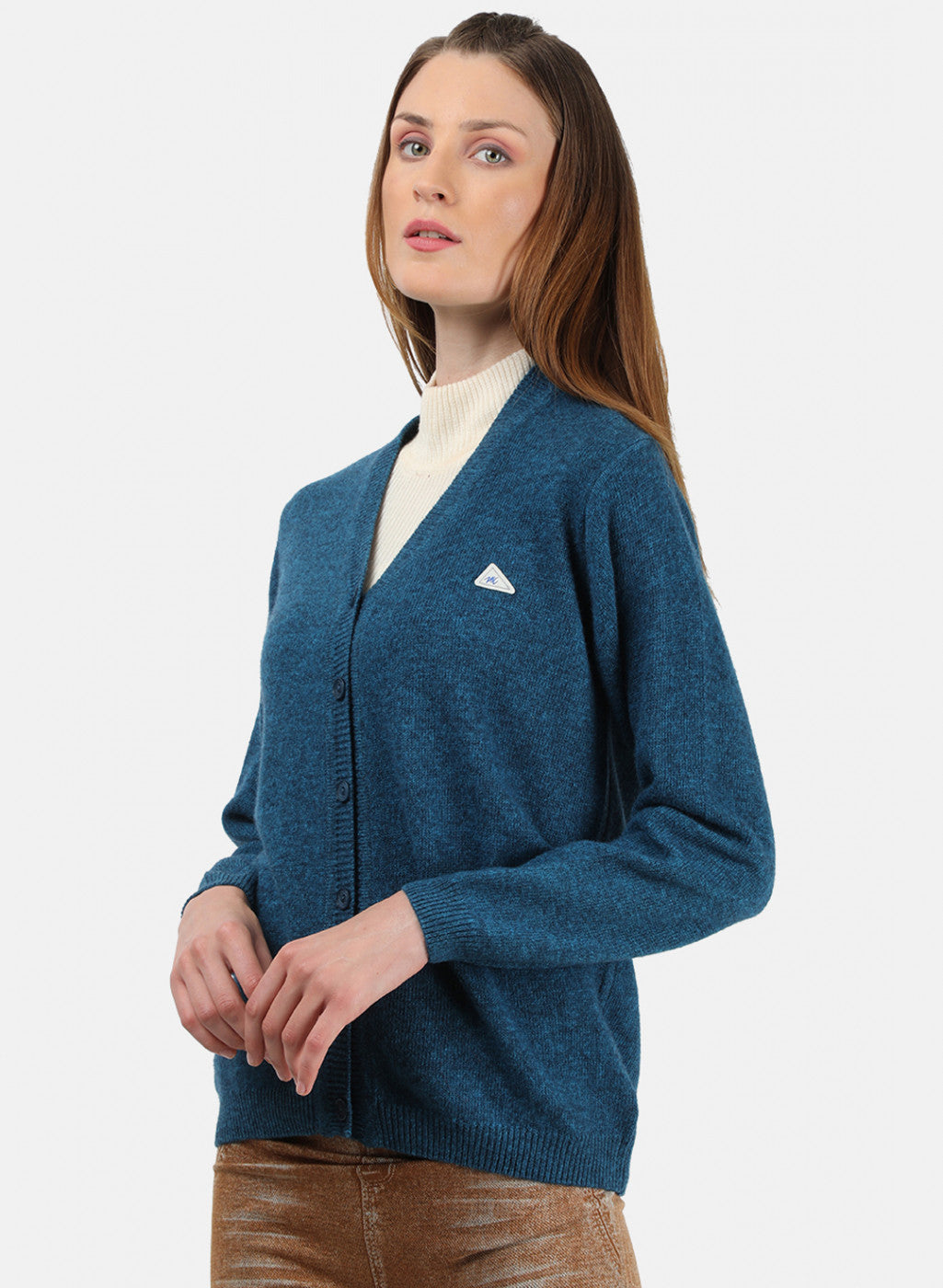 Women Blue Solid Cardigan