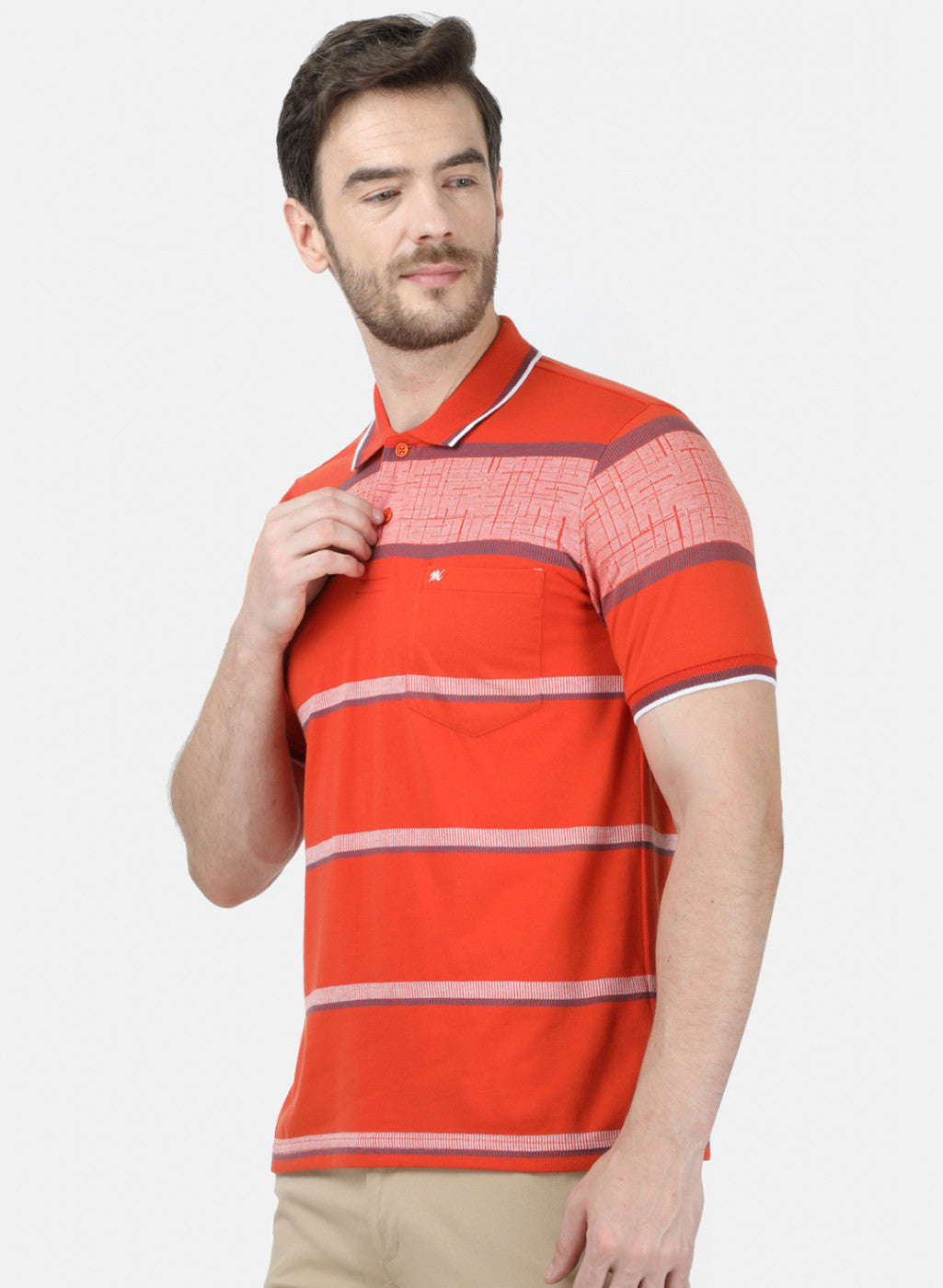 Mens Orange Stripe T-Shirt