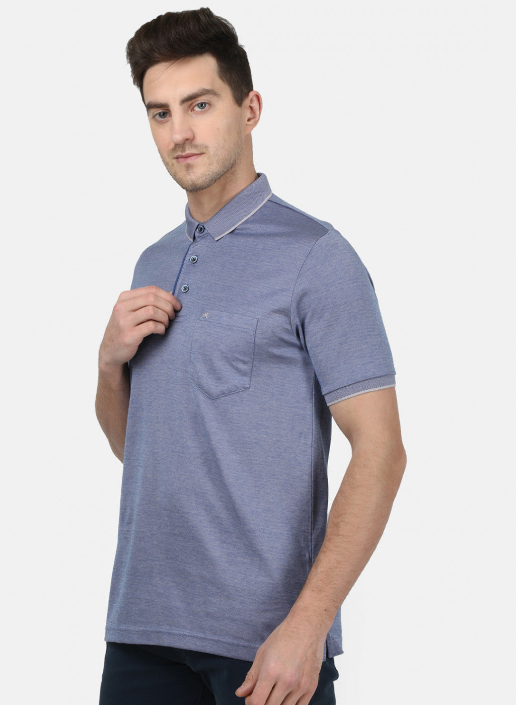 Mens Blue Plain T-Shirt