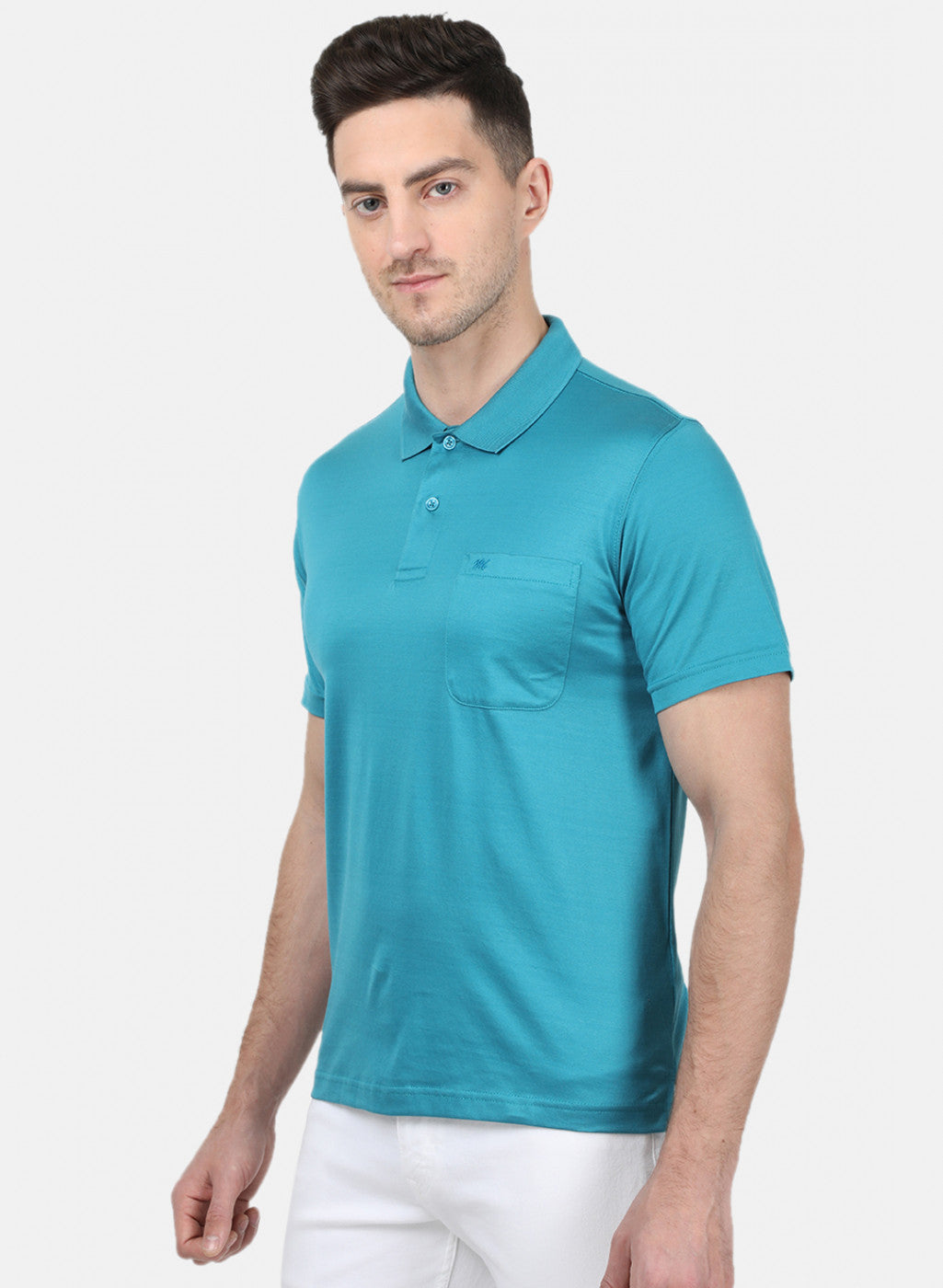 Mens Blue Plain T-Shirt