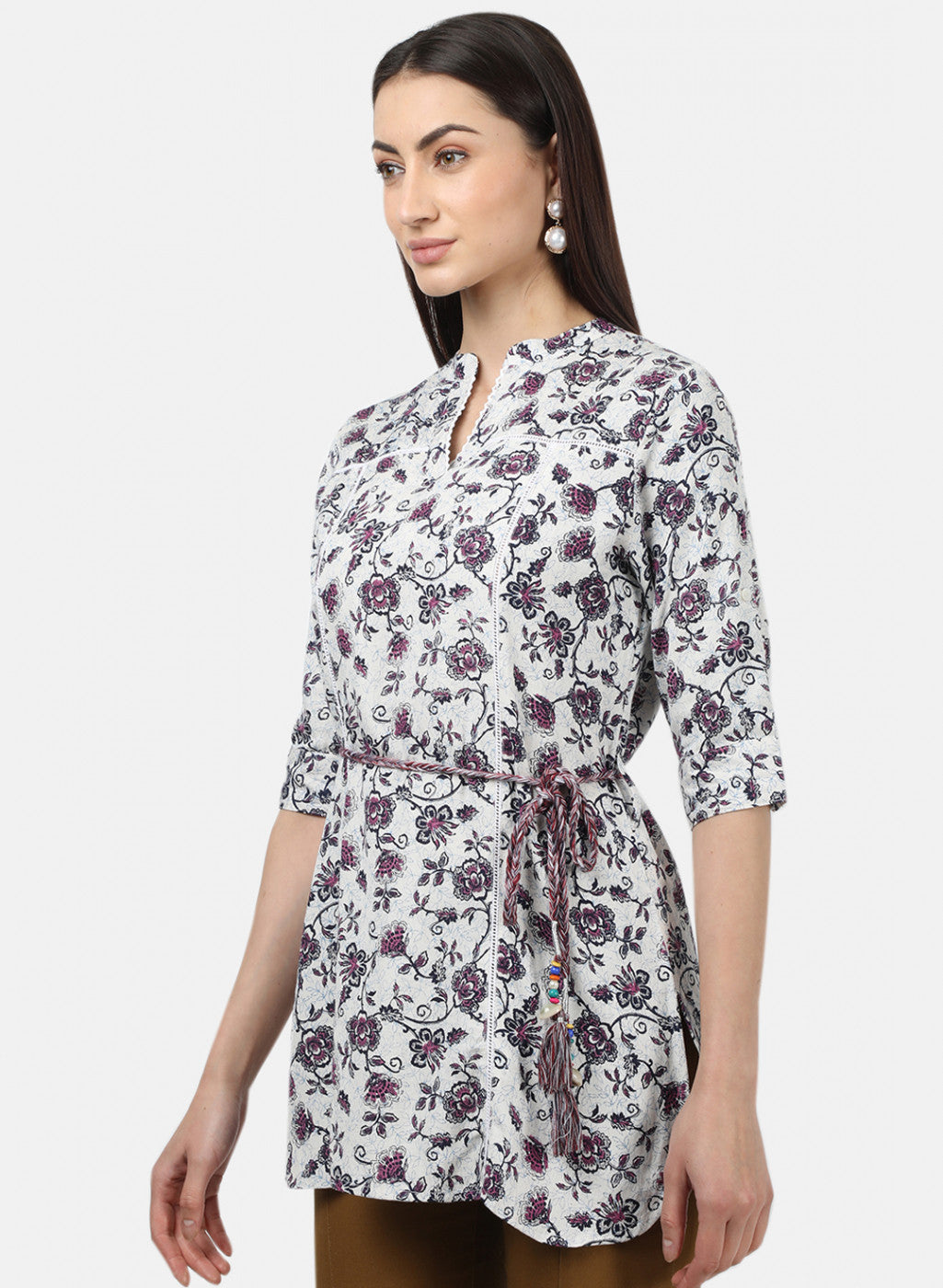 Womens Purple Printed Top