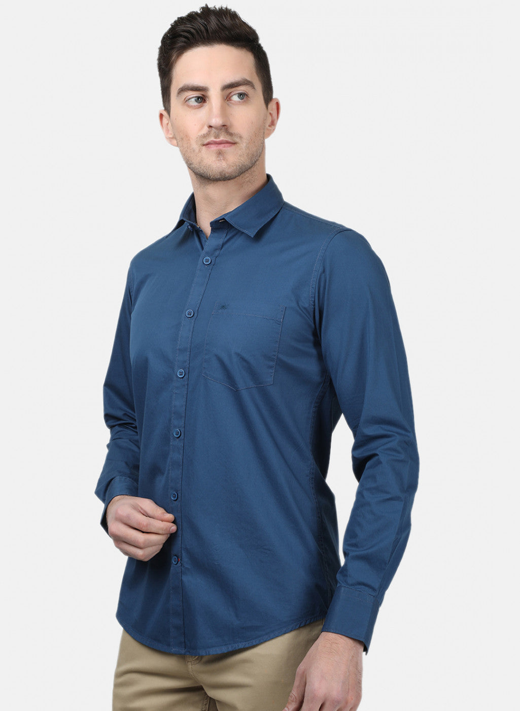 Mens NAvy Blue Solid Shirts
