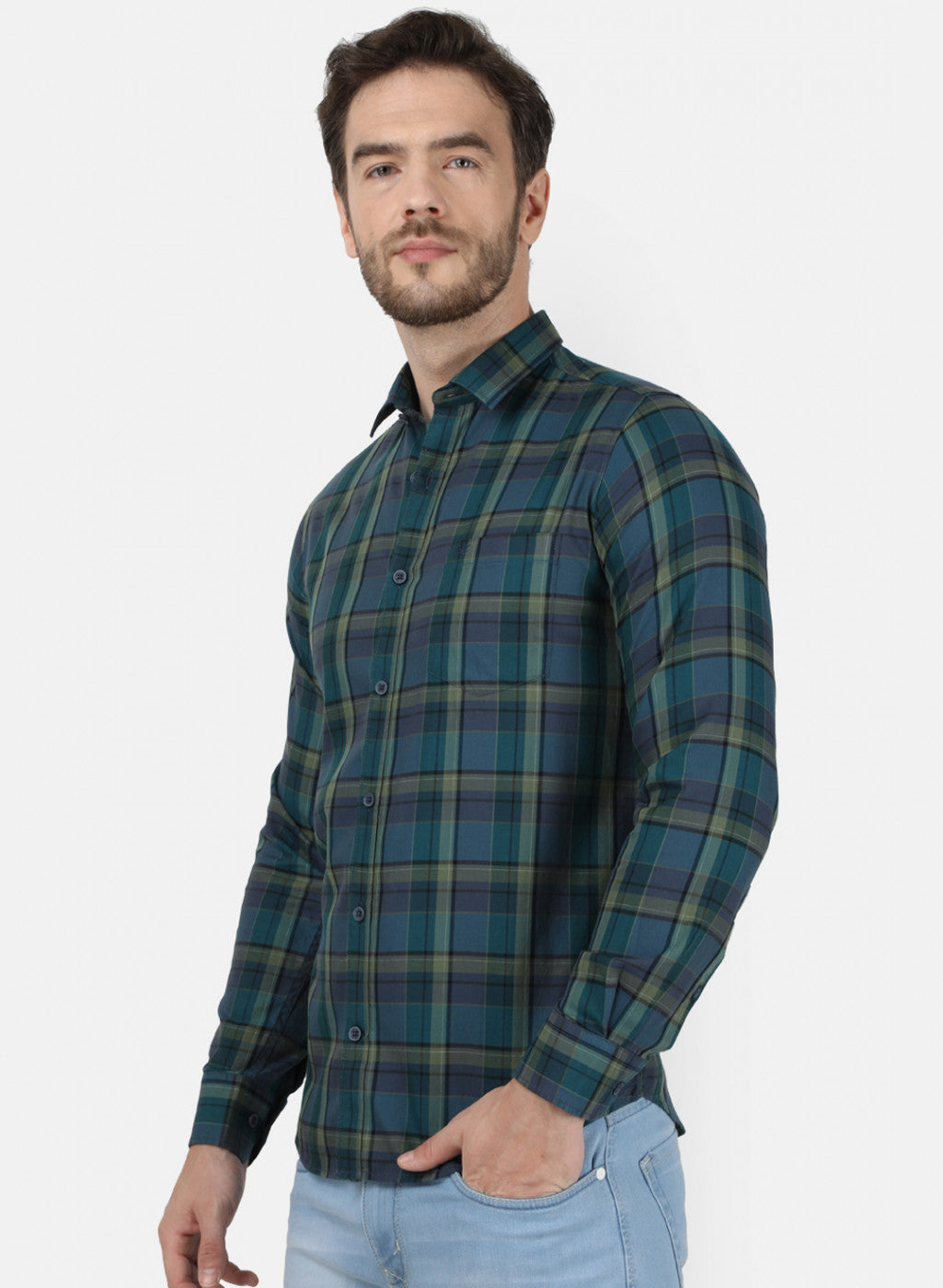 Mens Green Check Shirt