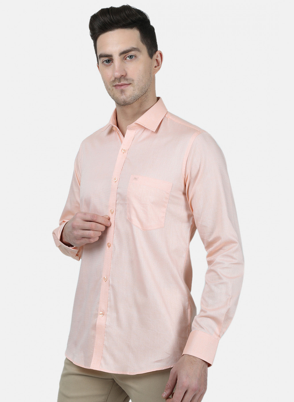 Mens Orange Printed Shirt