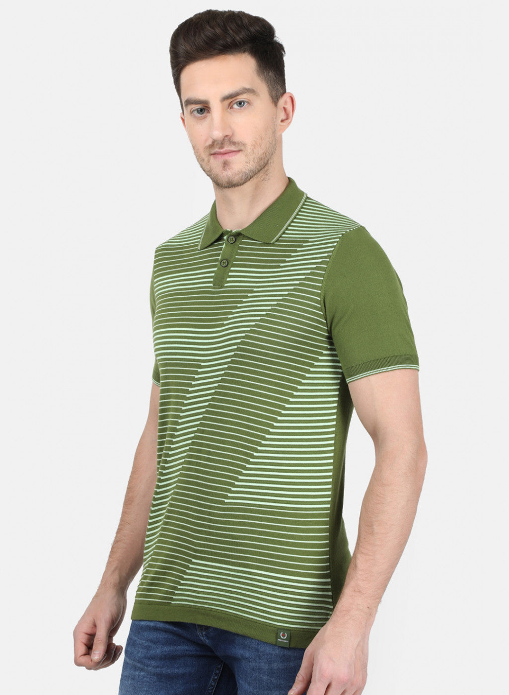 Mens Green Plain T-Shirt