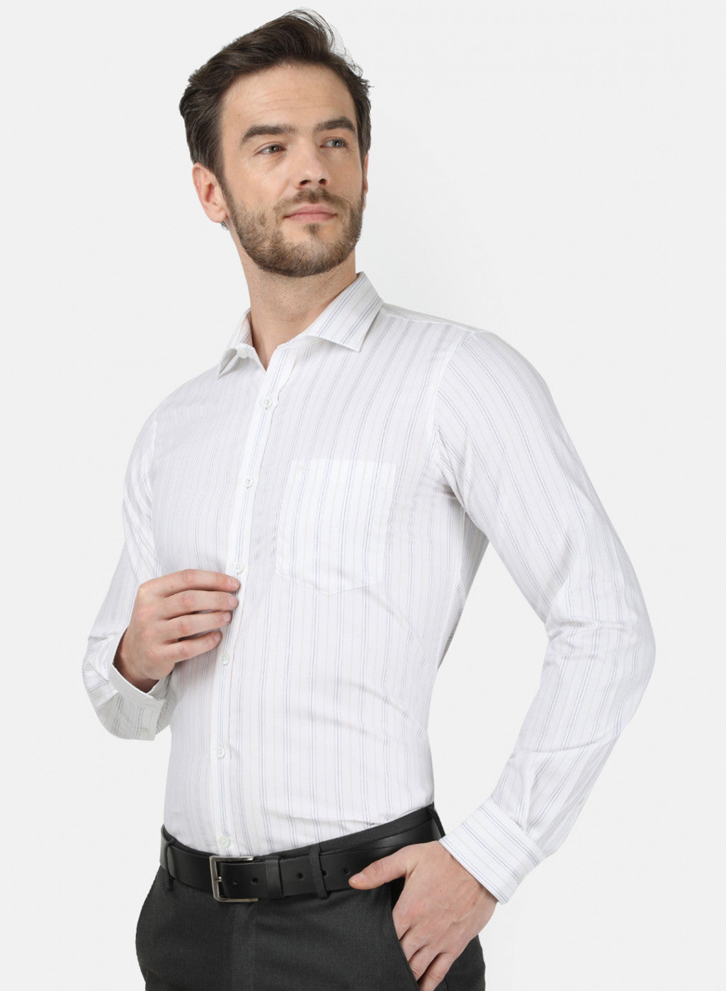 Mens White Stripe Shirt
