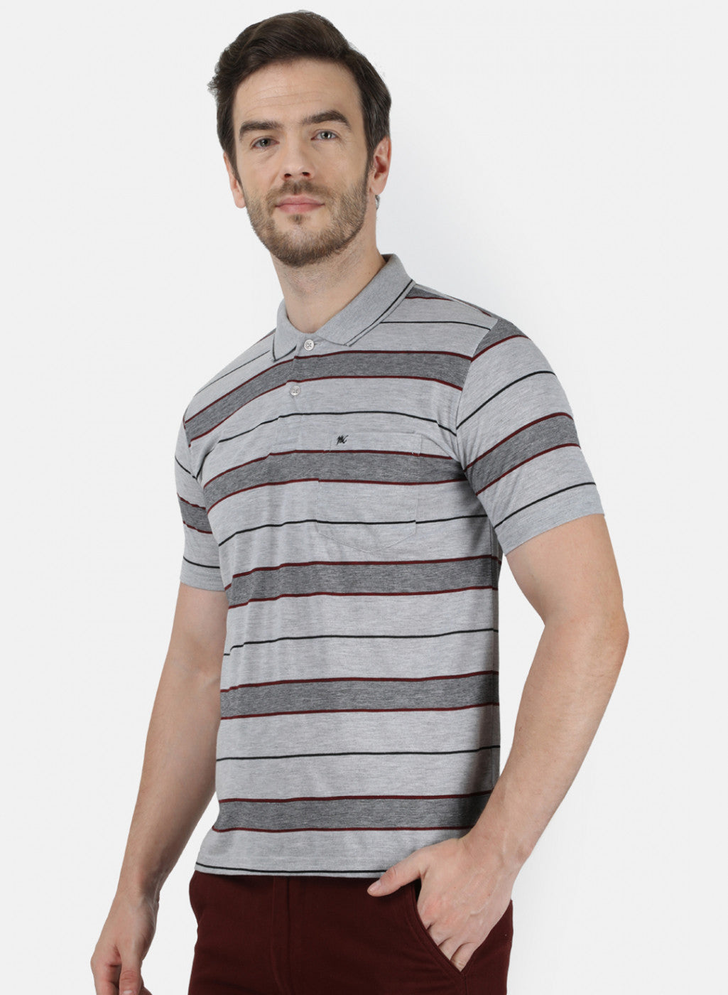 Mens Grey Stripe T-Shirt