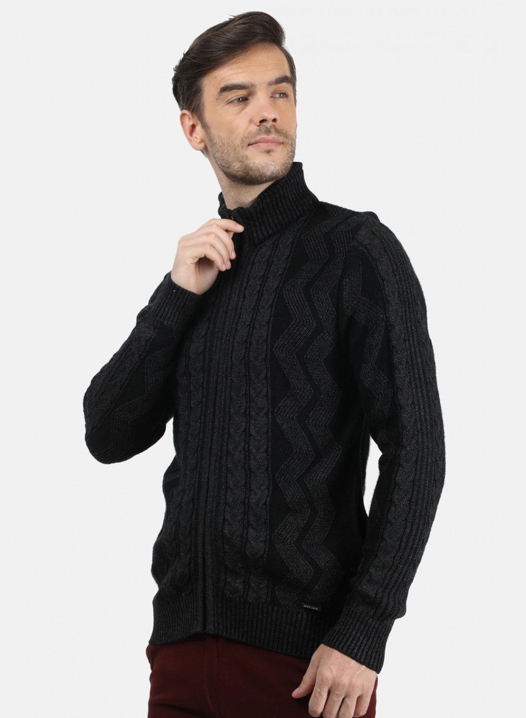 Men Black Solid Pullover