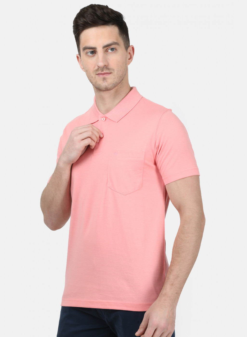Mens Pink Plain T-Shirt