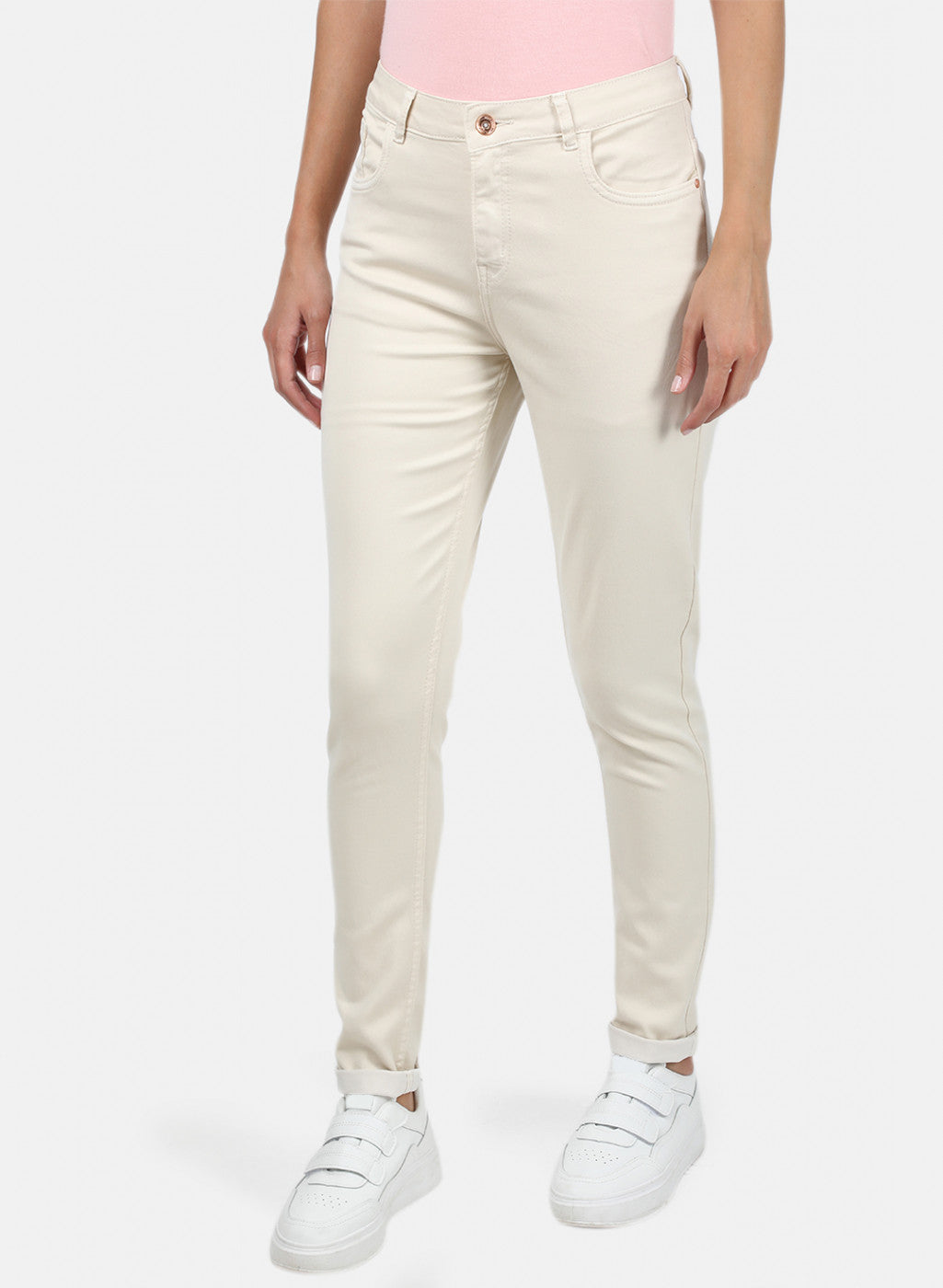 Womens Beige Slim Denim