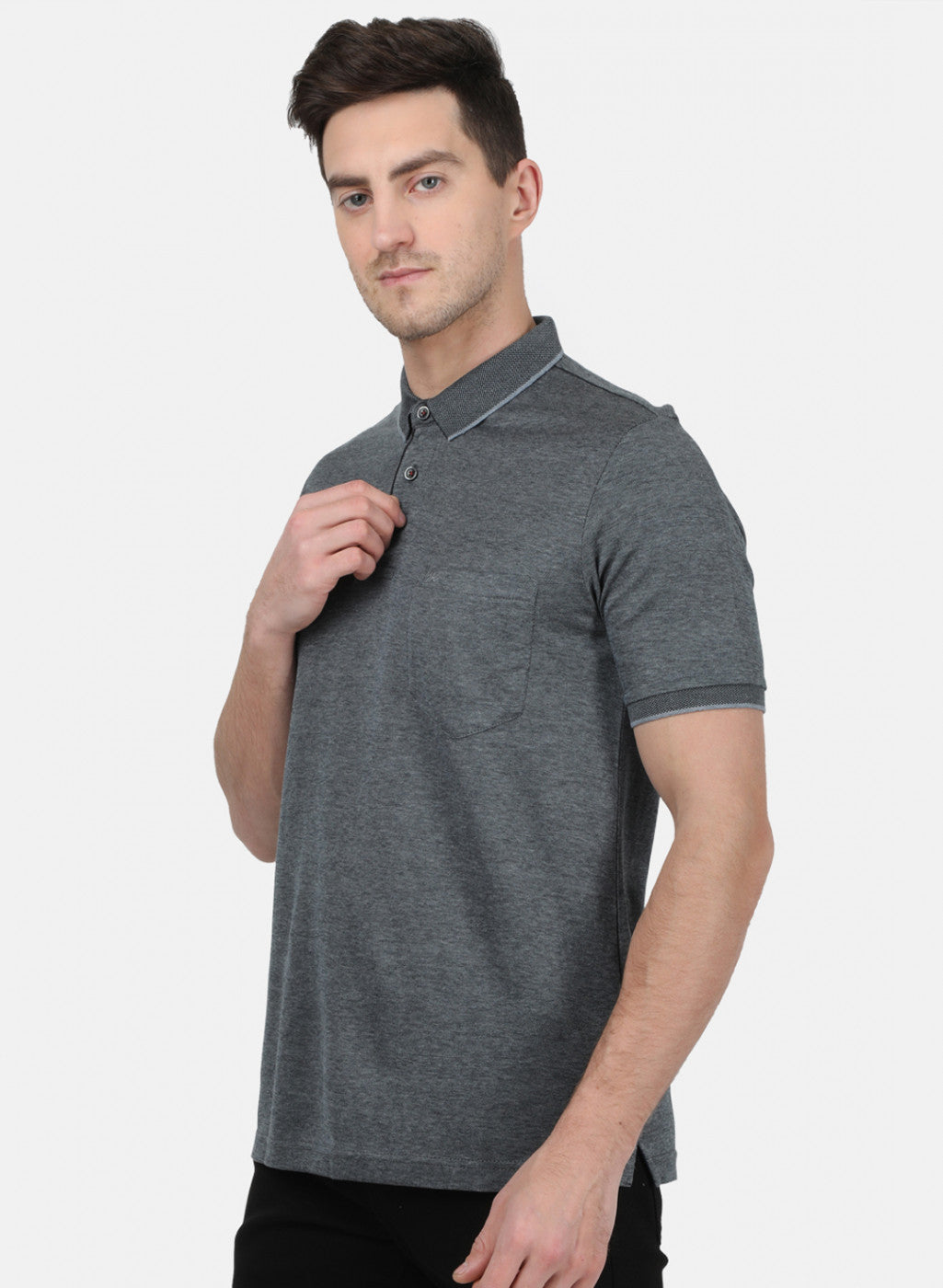 Mens Grey Plain T-Shirt