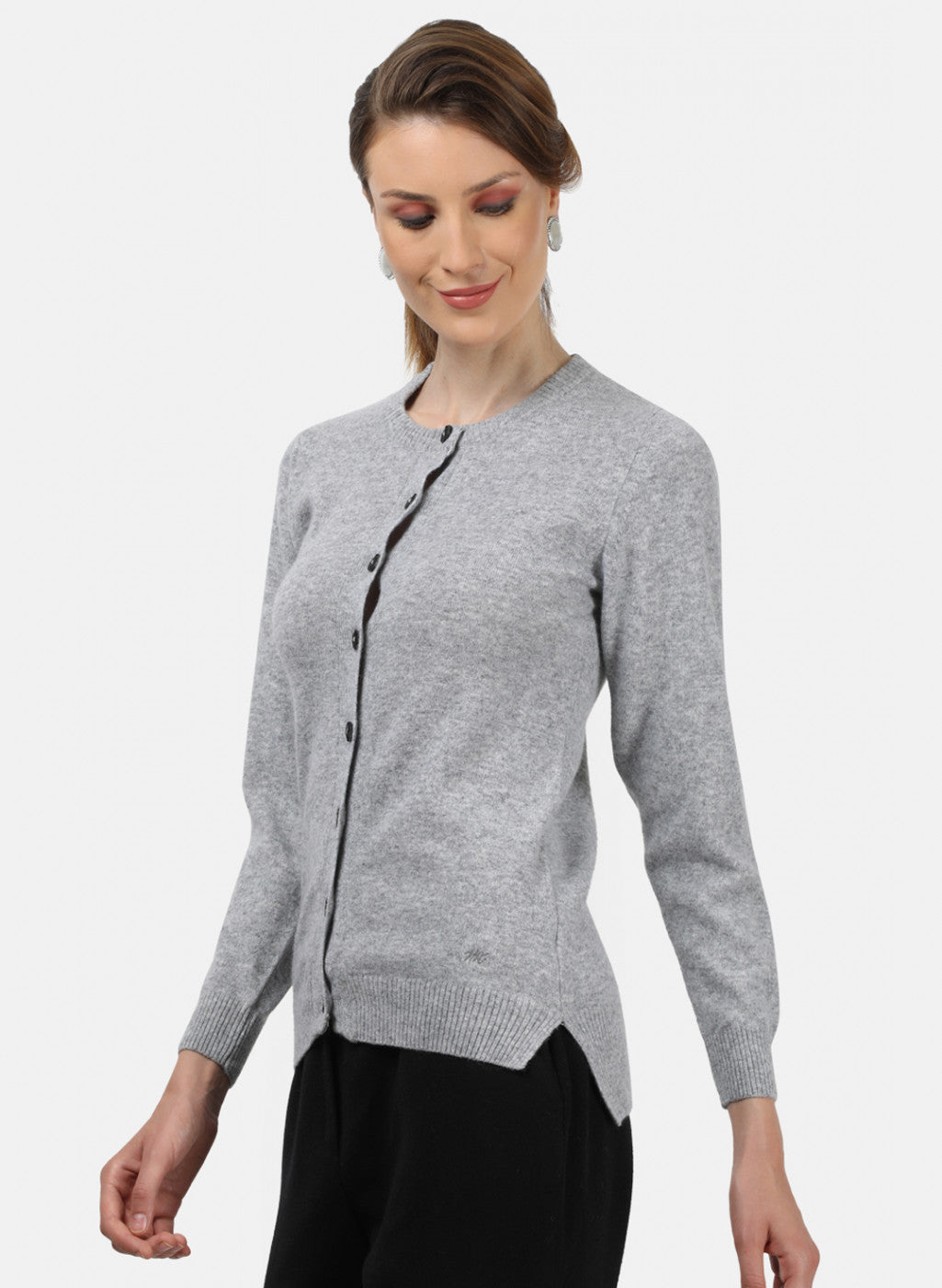 Women Grey Solid Cardigan