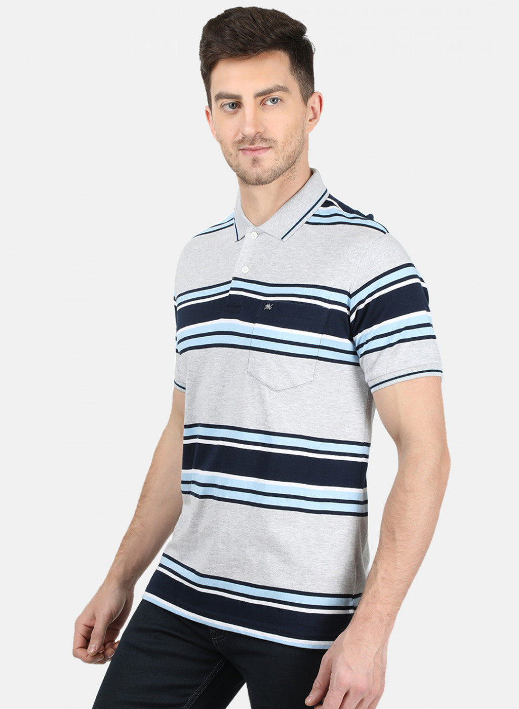 Mens Grey Stripe T-Shirt