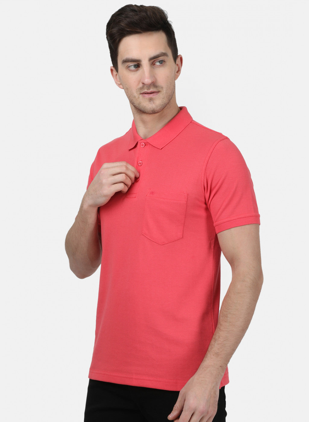 Mens Red Plain T-Shirt