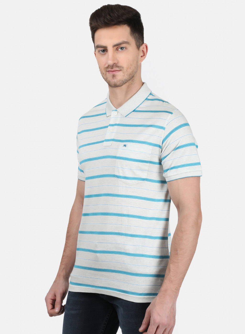 Mens Grey Stripe T-Shirt