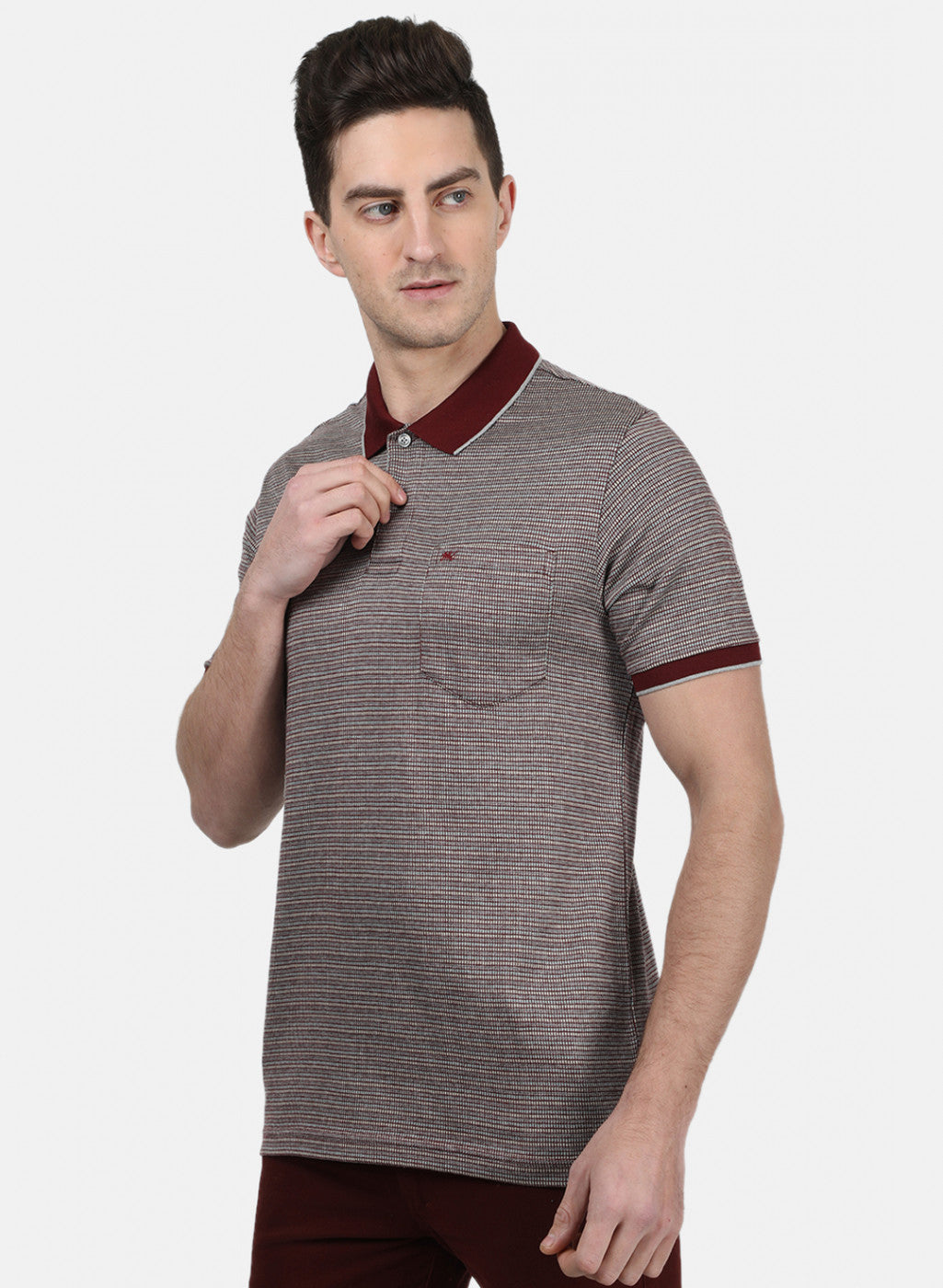 Mens Maroon Stripe T-Shirt
