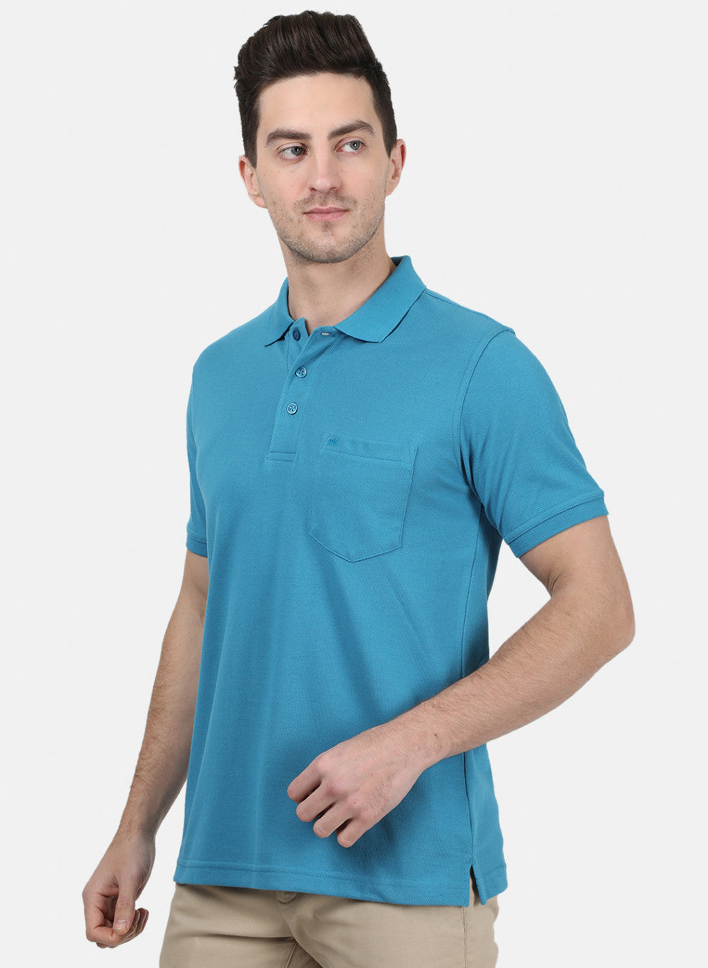 Mens Blue Plain T-Shirt