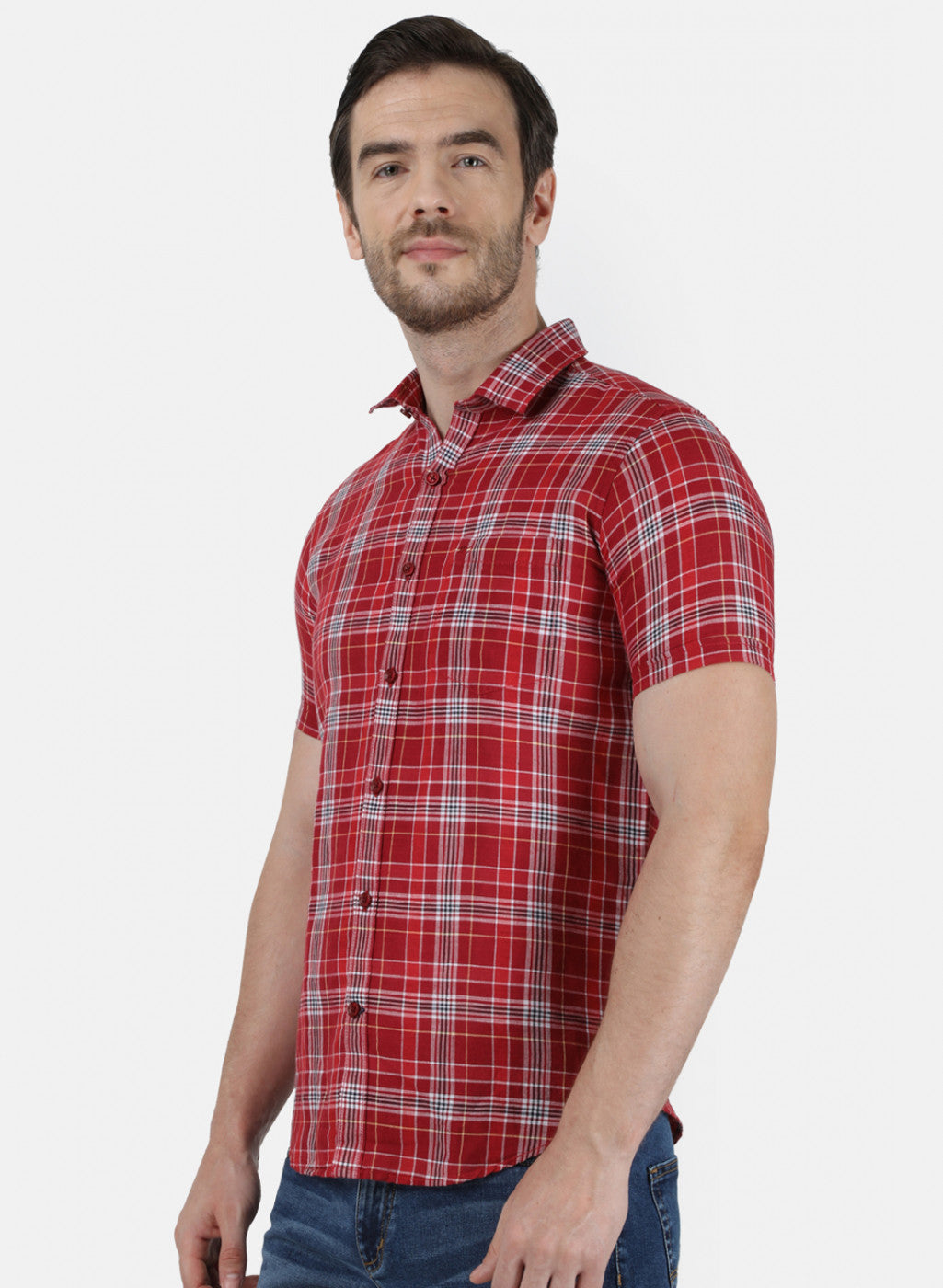 Mens Red Check Shirt