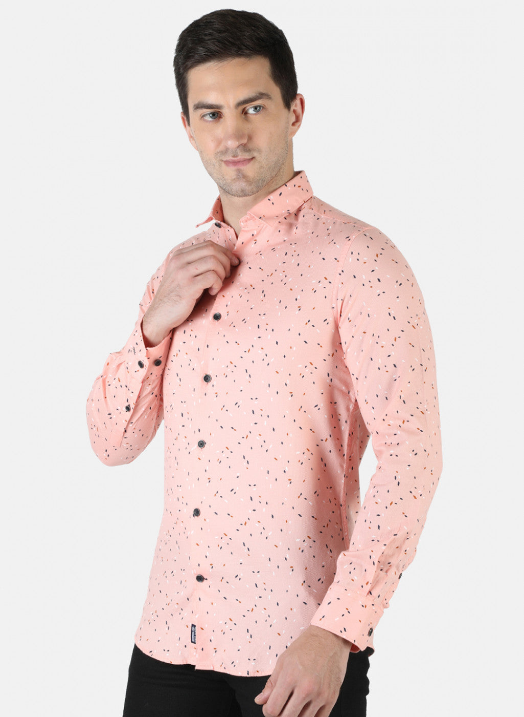 Men Peach Printed Shirt