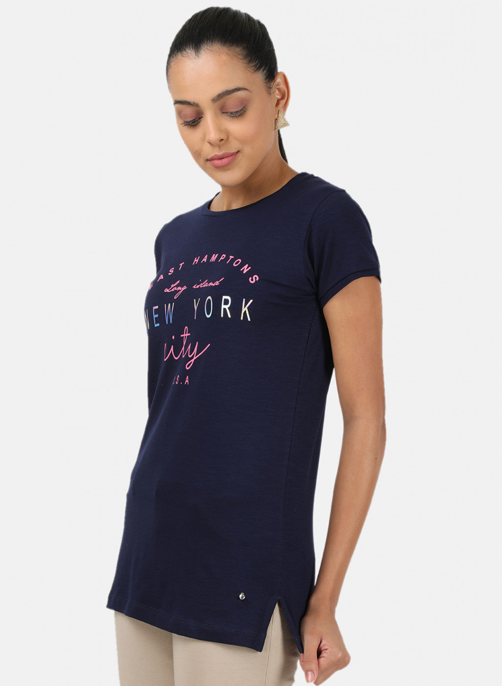 Womens Blue Printed Top